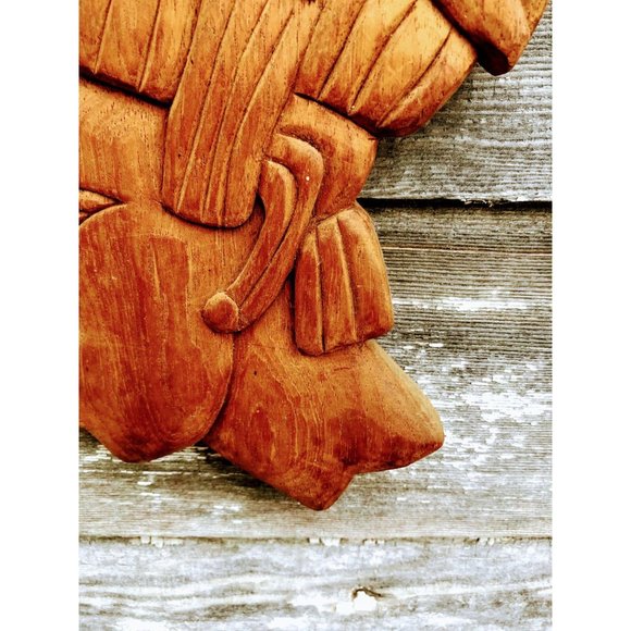 Vintage Wood South American Man Wall Plaque - Picture 4 of 10